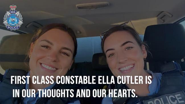 WA Police have released a short video tribute to critically injured Detective Constable Ella Cutler (right). Picture: Twitter / WA Police