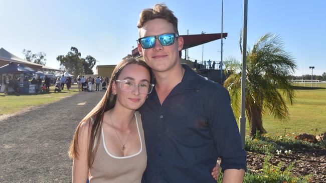 Kody and Saf at the Roma Rugby Races at Bassett Park on Saturday June 24, 2023. Picture: Chloe Cufflin.