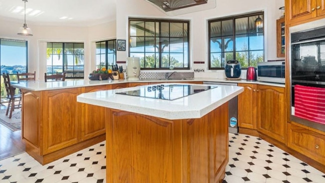 The home’s spacious kitchen.