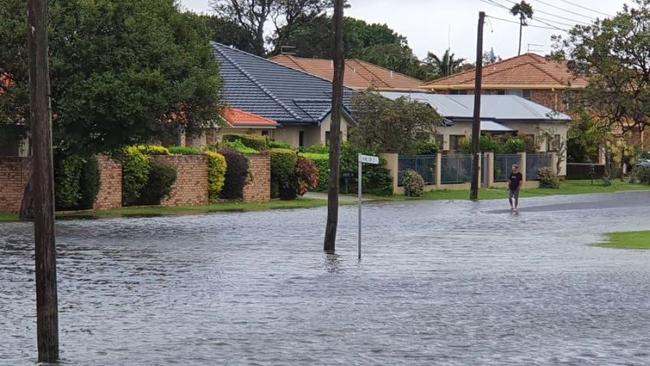 Flooding captured nearby the proposed development on Norton St. Picture: Dennis Hall.