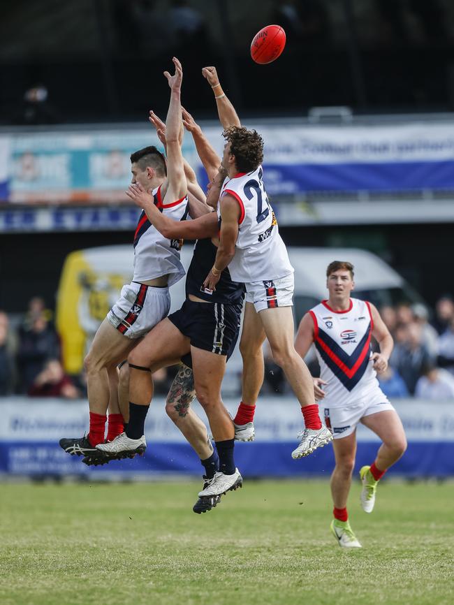 AFL Yarra Ranges and SEFNL, maybe team mates next year?. Picture: Valeriu Campan