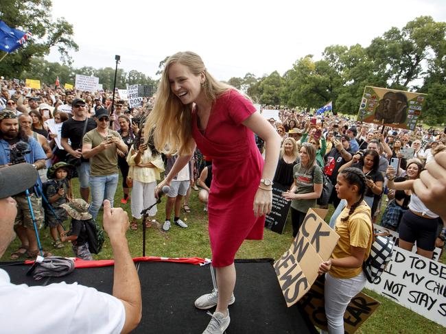 Monica Smit at a rally in 2021. Picture: David Geraghty