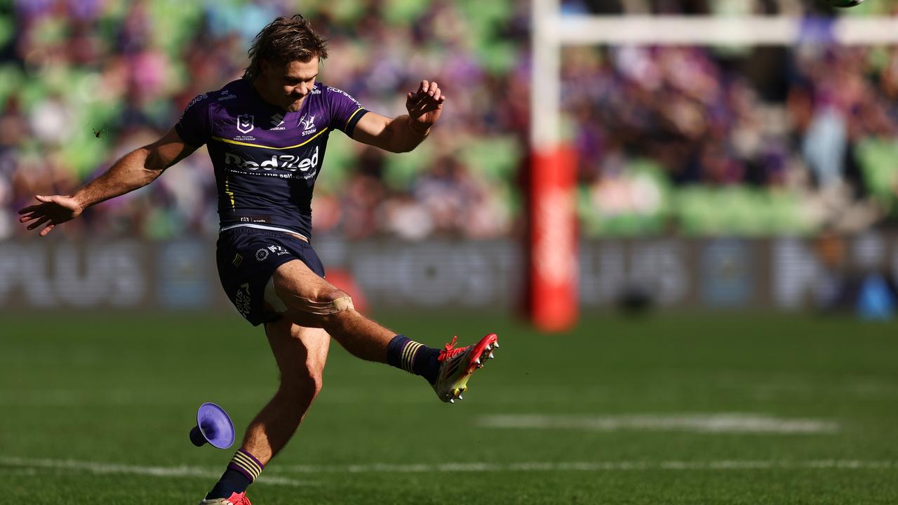 Ryan Papenhuyzen was scoring tries and kicking goals. (Photo by Mike Owen/Getty Images)