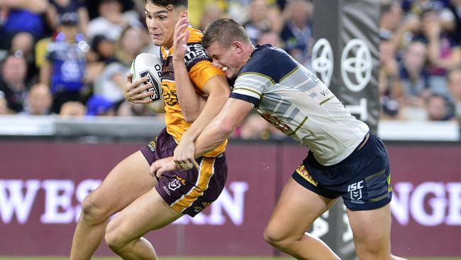 North Queensland Cowboys playing the Brisbane Broncos at the opening of the new Townsville stadium. Picture: Matt Taylor