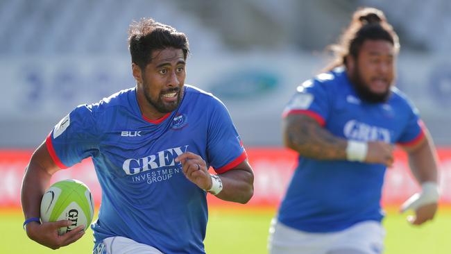 AUCKLAND, NEW ZEALAND - AUGUST 31: Ahsee Tuala of Manu Samoa on a run during the International friendly between Manu Samoa and the New Zealand Heartland XV at Eden Park on August 31, 2019 in Auckland, New Zealand. (Photo by Dave Rowland/Getty Images)