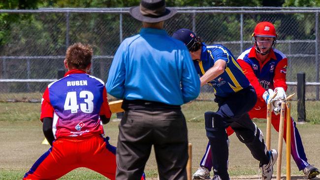 Mulgrave Cricket Association wicketkeeper Craig McGrath in action against Mareeba 4th Grade on November 13, 2022. Picture: Yvette McGrath