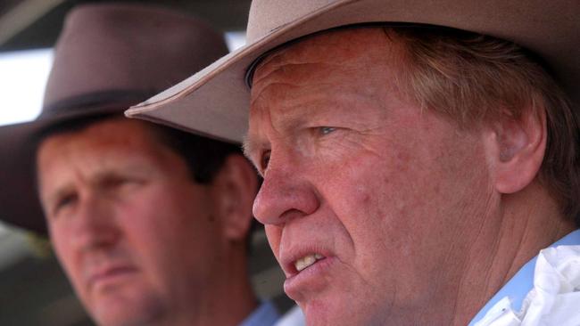 Lawrence Springborg and Peter Beattie in 2007. Picture: David Martinelli