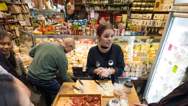 Tasting time at the market.