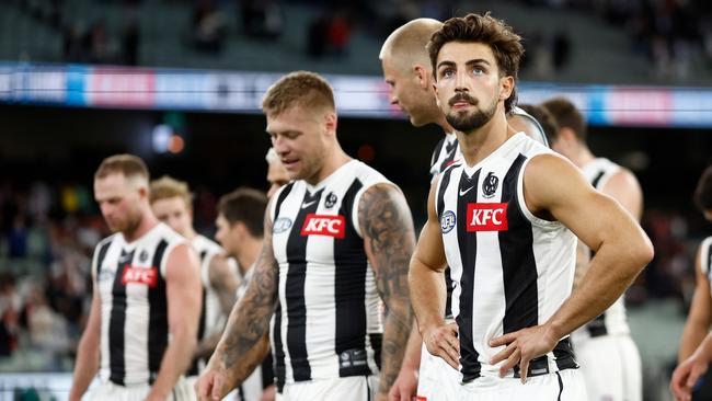 Josh Daicos and the Magpies were stunned by the St Kilda Saints. Picture: Michael Willson/AFL Photos.