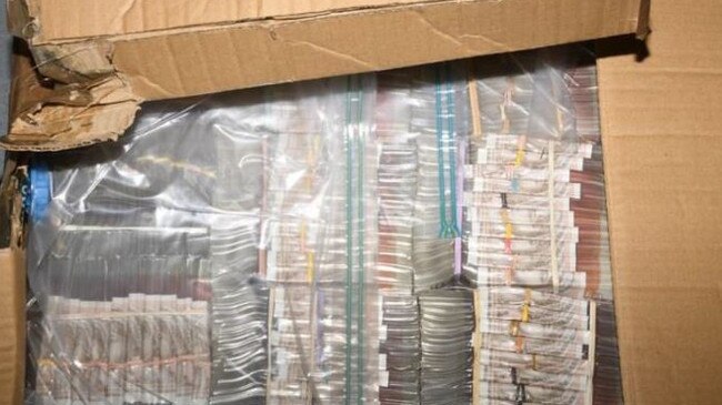 So much cash was made, only some of it was banked with the bulked stored in cardboard boxes and suitcases. Picture: NCA