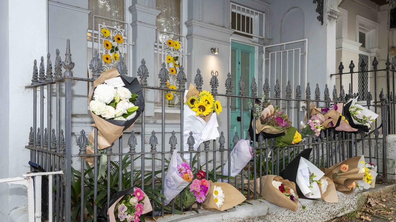 Jesse’s rented home in Paddington has been turned into a makeshift memorial. Picture: NCA NewsWire / Monique Harmer