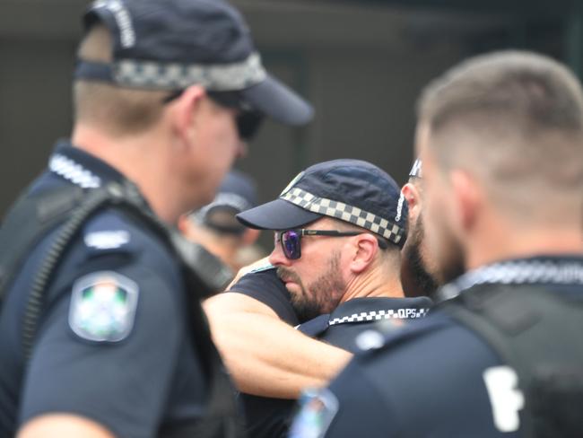 Memorial police service for Constable Matthew Arnold and Constable Rachel McCrow at Townsville Police Station. Picture: Evan Morgan