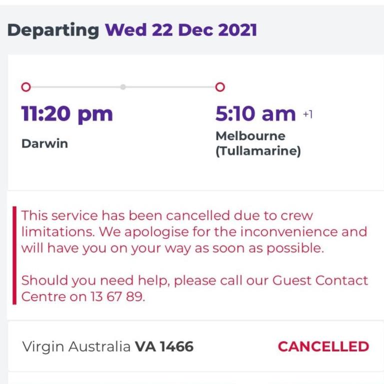The rescheduled flight was also cancelled. Picture: Supplied