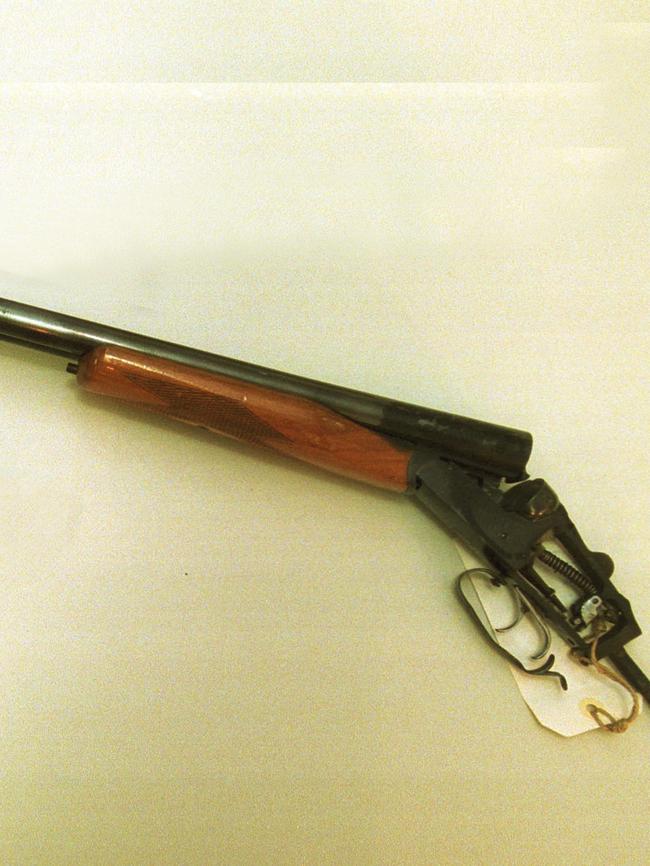 The sawn-off shotgun used in the killing of Robert Sabeckis.