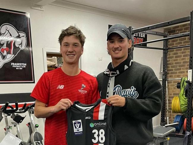 Declan and Alec McComb, a Frankston VFL player.