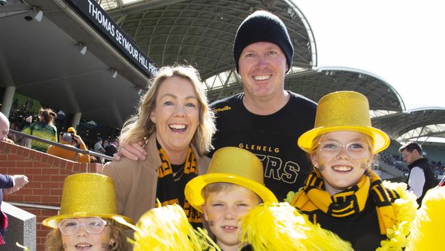 Julia and Rob Taylor, with kids Margot, 5, William and Lucy, 10. Picture: Brett Hartwig