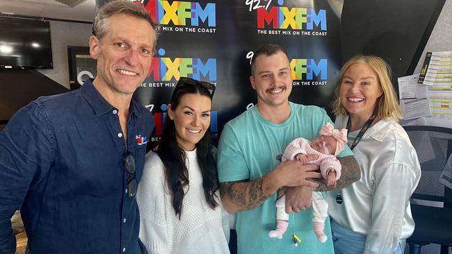 Jess, James and Nellie Sumpton with Mark and Caroline. Picture – contributed.