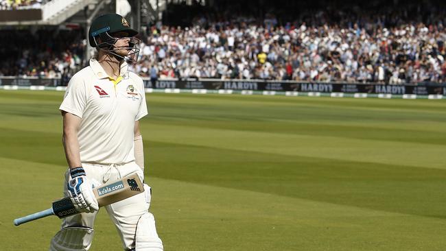 Steve Smith walks from the field after being dismissed for 92. Picture: Ryan Pierse/Getty Images