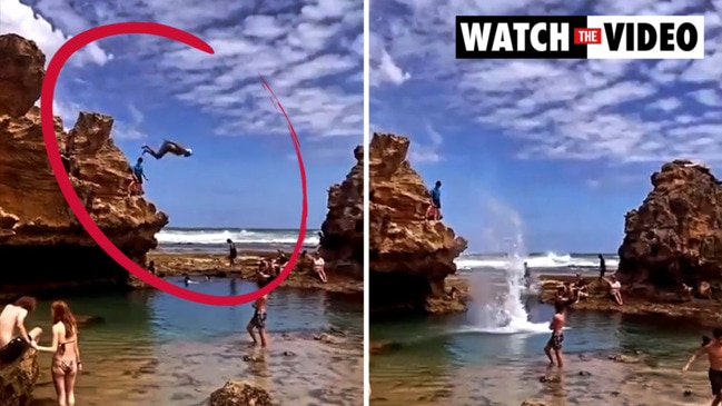 Sydney Stack cliff jump