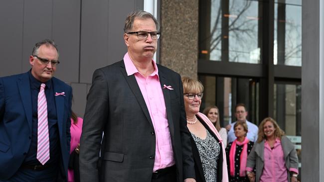 Greg Simms and his wife Merilyn outside court. Picture: AAP