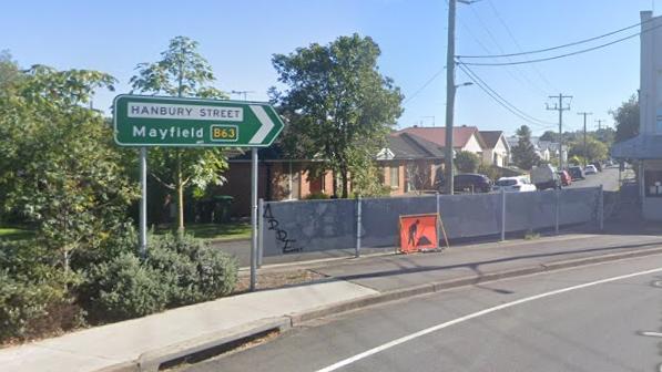 A man has been shot by police on Hanbury St, Mayfield. Picture: Google Maps