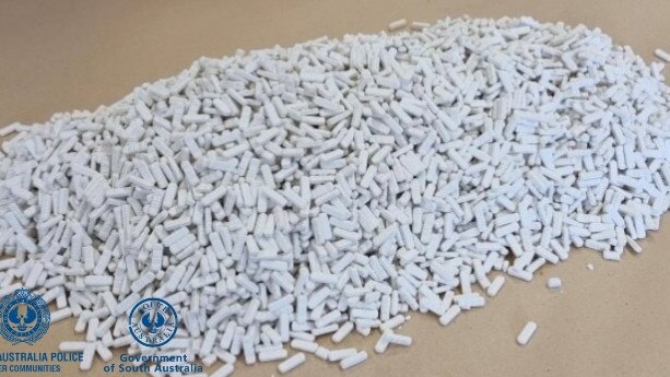 The fake Xanax tablets seized from Dacey. Picture: SA Police.