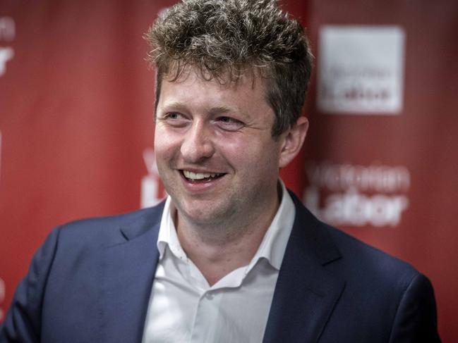 Werribee By-election Labor after/election party at Centrals Cricket Club, Galvin Park. Premier John Lister speaks to supporters. Picture: Jake Nowakowski