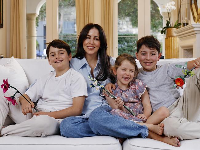 Lisa Wipfli likes to create adventures with her children Jack (left), Francesca and Ted. Picture: Sam Ruttyn