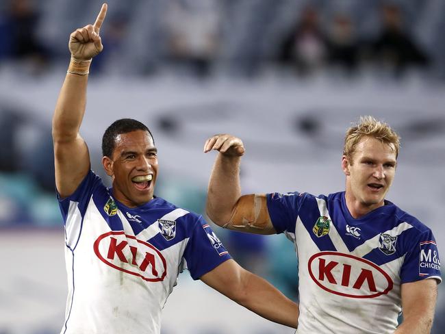 Will Hopoate turned in his best game of the year for the Bulldogs. Picture: Getty Images