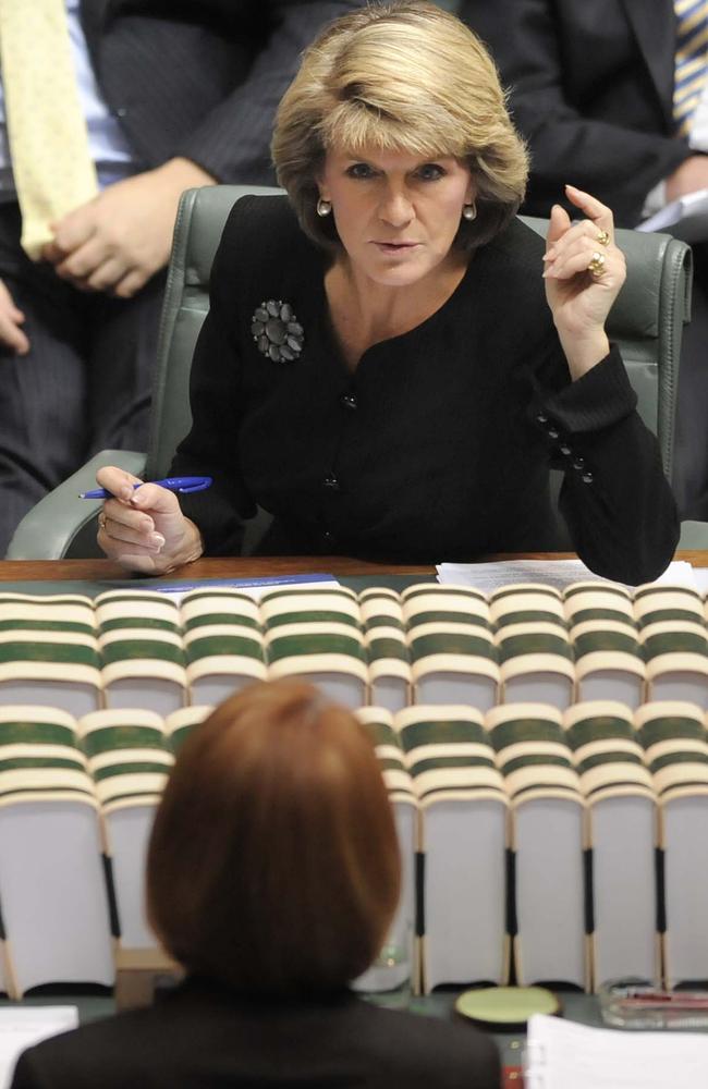 Ms Bishop has tried to cap any suggestions she would perform like Julia Gillard in the top job.