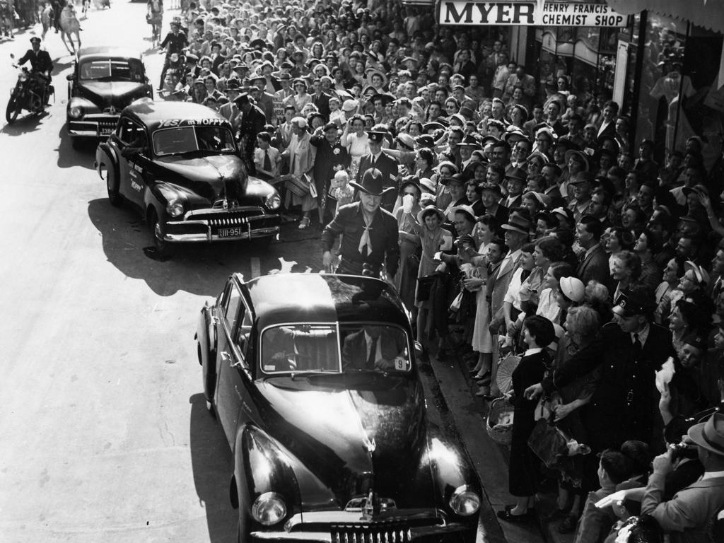 Adelaide in November 1954 during an effort to raise money for "crippled children," especially polio sufferers Picture: Supplied