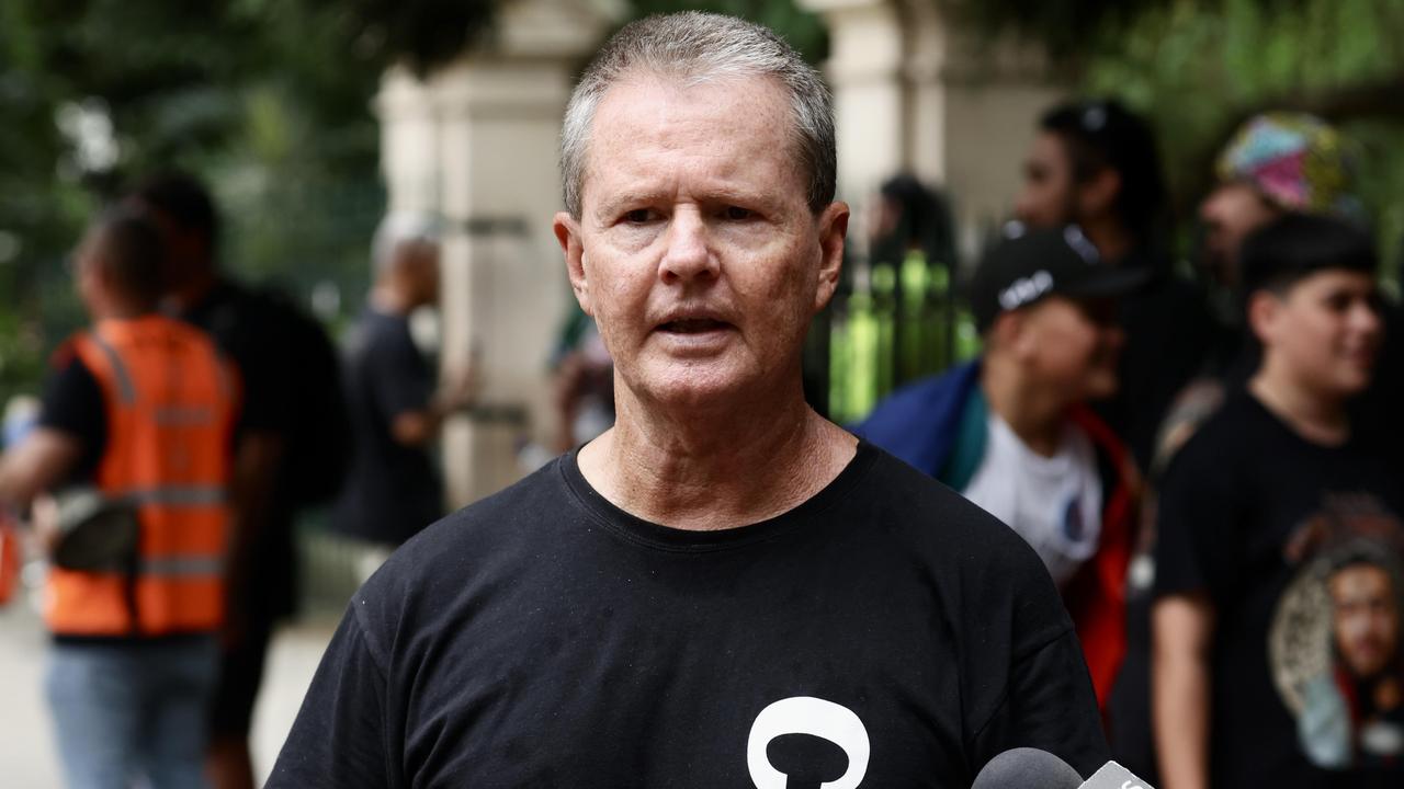 CFMEU boss Michael Ravbar outside Parliament House in Brisbane. Picture: Liam Kidston,