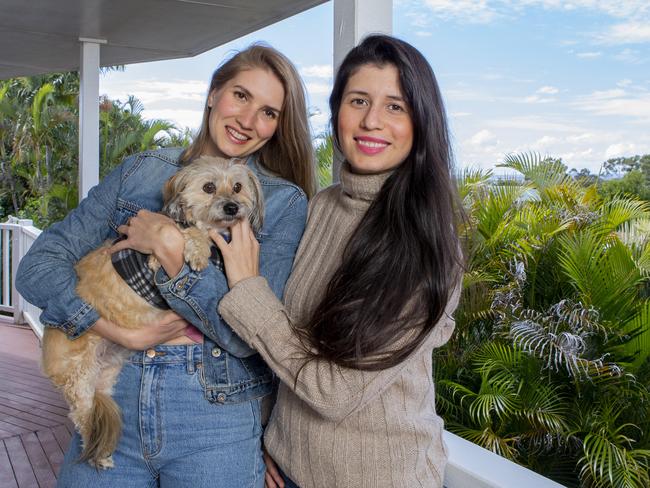 Melbourne housemates Inés Hennings and Ale Silva signed up to house sitting in 2021 after taking up jobs that allow them to work remotely. Picture: Jerad Williams