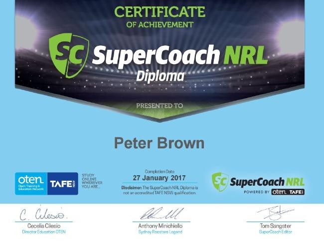 The SuperCoach NRL Diploma powered by OTEN TAFE NSW