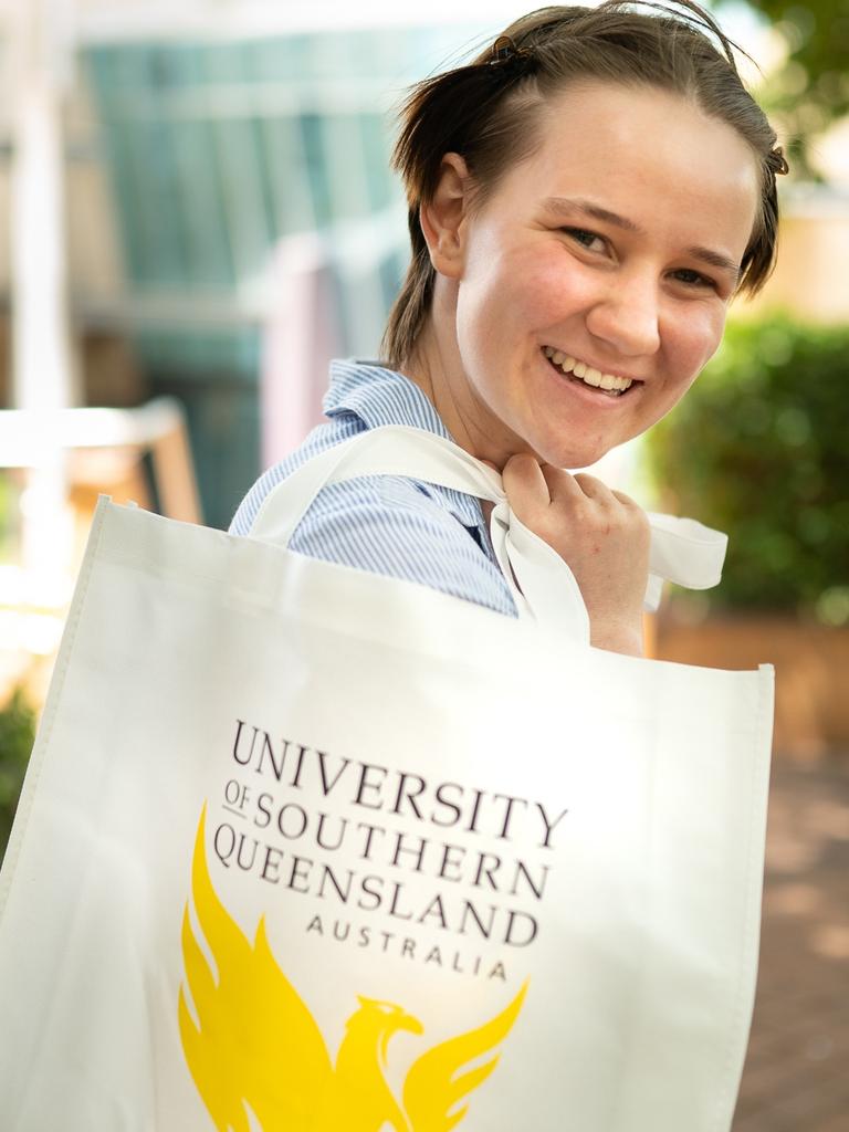 2020 school-leaver and new USQ student, Catherine Power said she is looking forward to embarking on the next stage of my life after a particularly difficult COVID-centred senior year. Picture: USQ Photography