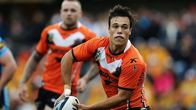 Tigers halfback Luke Brooks in action.