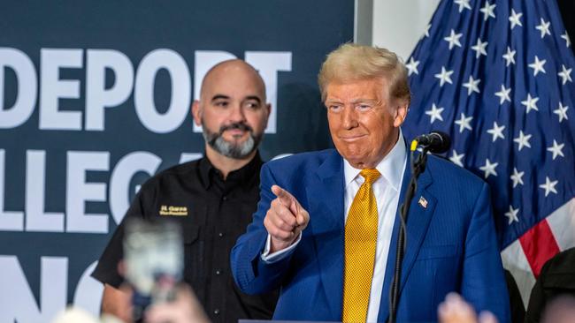 Donald Trump speaks about illegal immigration at a campaign rally in Austin, Texas. Picture: AFP.