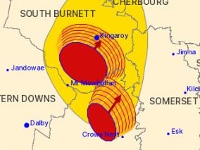 Parts of the Somerset and South Burnett regions are in the firing line of storms.