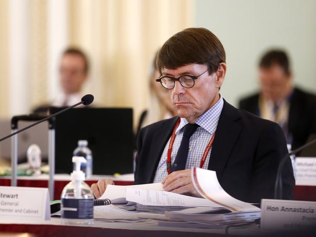 Former Queensland director-general Dave Stewart hard at work during his 11 months in the role. Picture: Josh Woning