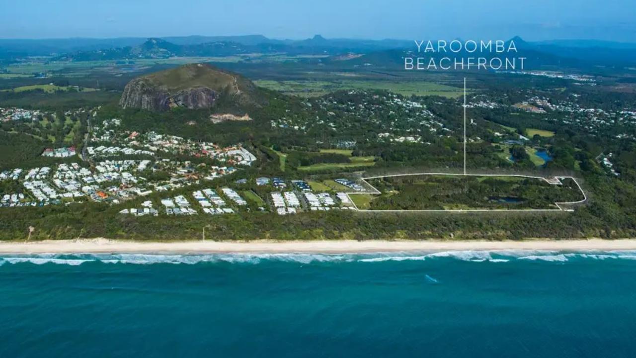 A caveat on a title over a controversial Sunshine Coast land parcel provides a hint at the party interested in acquiring the beachside property.