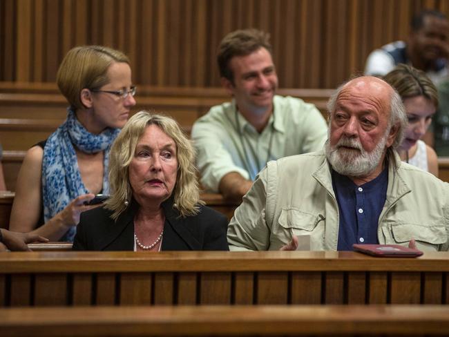 June and Barry Steenkamp sitting in court during the ongoing murder trial. Picture: AFP