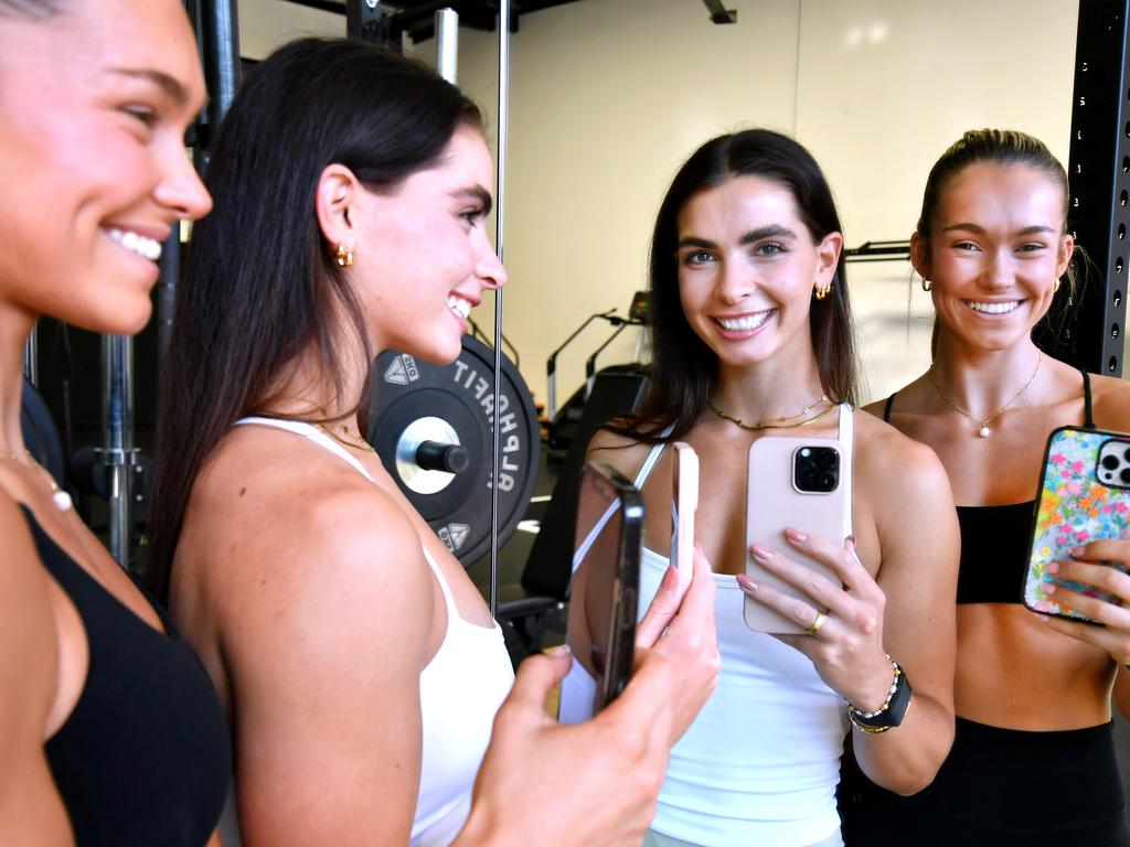 Annabelle Ronnfeldt and Olivia May nabbed the opportunity to be Move With Us coaches, a business founded by pioneer fitness influencer Rachel Dillon. Picture: John Gass