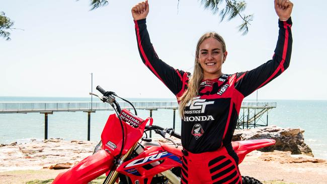 MXGP Australia Ambassador Charli Cannon in Darwin, which will host a round of the world championships for the next five years. Picture: Pema Tamang Pakhrin