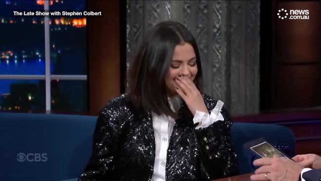 Selena Gomez blindsided by Stephen Colbert question