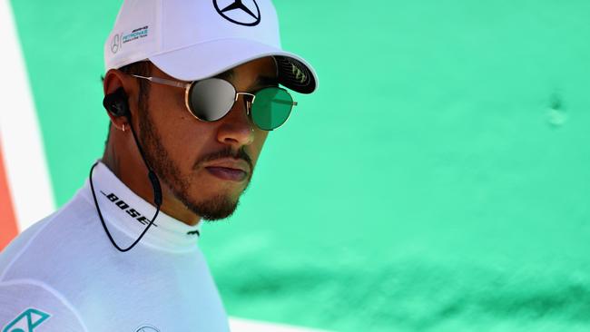 SAO PAULO, BRAZIL — NOVEMBER 12: Lewis Hamilton of Great Britain and Mercedes GP looks on the grid before the Formula One Grand Prix of Brazil at Autodromo Jose Carlos Pace on November 12, 2017 in Sao Paulo, Brazil. (Photo by Mark Thompson/Getty Images)