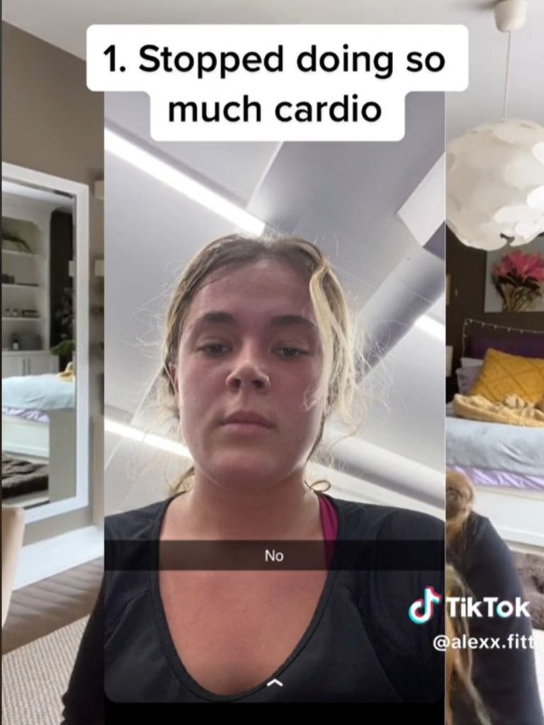 Materski said cutting back on cardio exercises helped her lose weight. Picture: TikTok