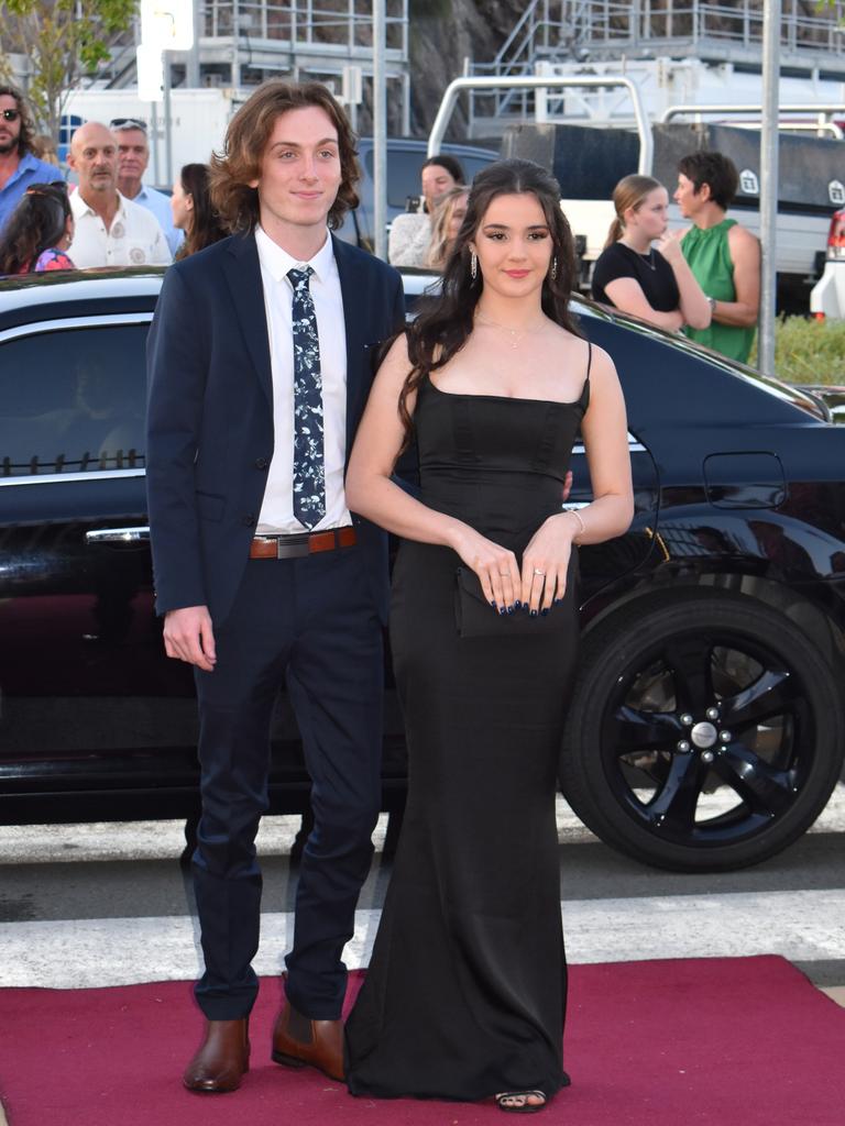 Emily Poles and Harry Matthews at the Proserpine State High School formal at Shute Harbour Marine Terminal on November 15, 2023. Photo: Zoe Devenport