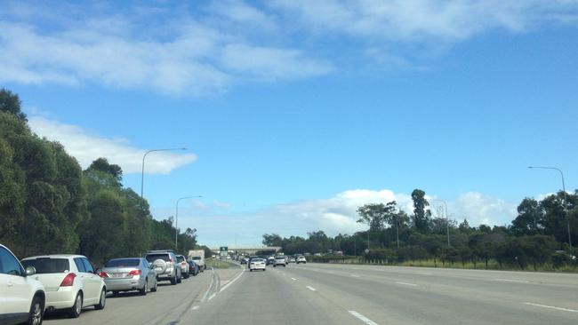 Morning M1 traffic regularly backs up at the Exit 41 northbound off-ramp at Yatala.