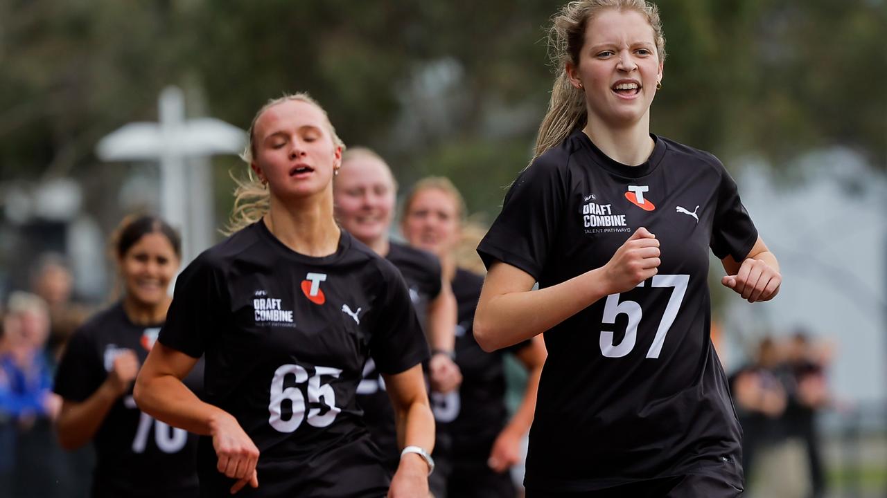 Sara Howley leads Geelong Falcons’ top draft prospects heading into the AFLW draft. Picture: Dylan Burns/AFL Photos via Getty Images