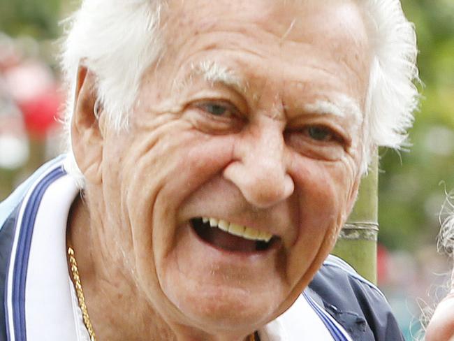 Bob Hawke and wife Blanche d'Alpuget at Woodford folk festival. Pic Megan Slade